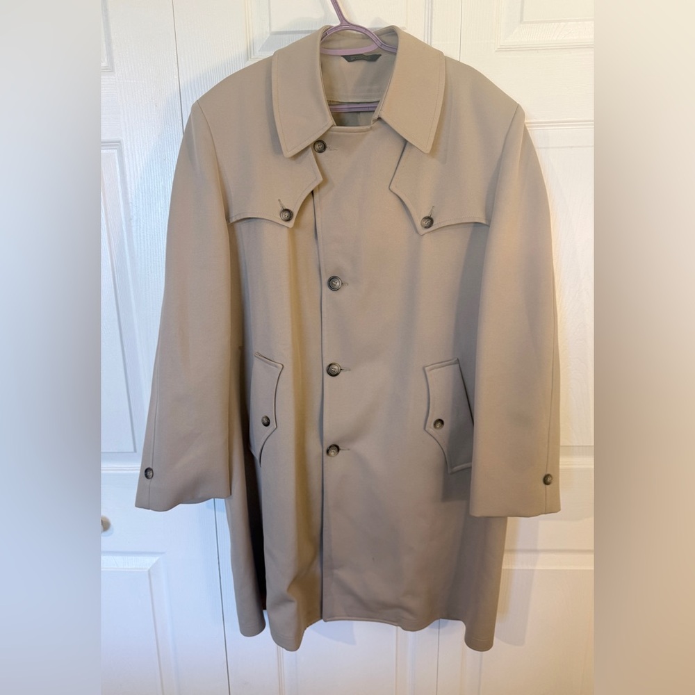 Great Dane Year Round Trench Overcoat Mens No Size Tag (See Measurements) USA